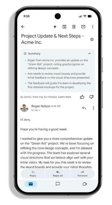 Gmail généralise les résumés IA des e-mails ...
